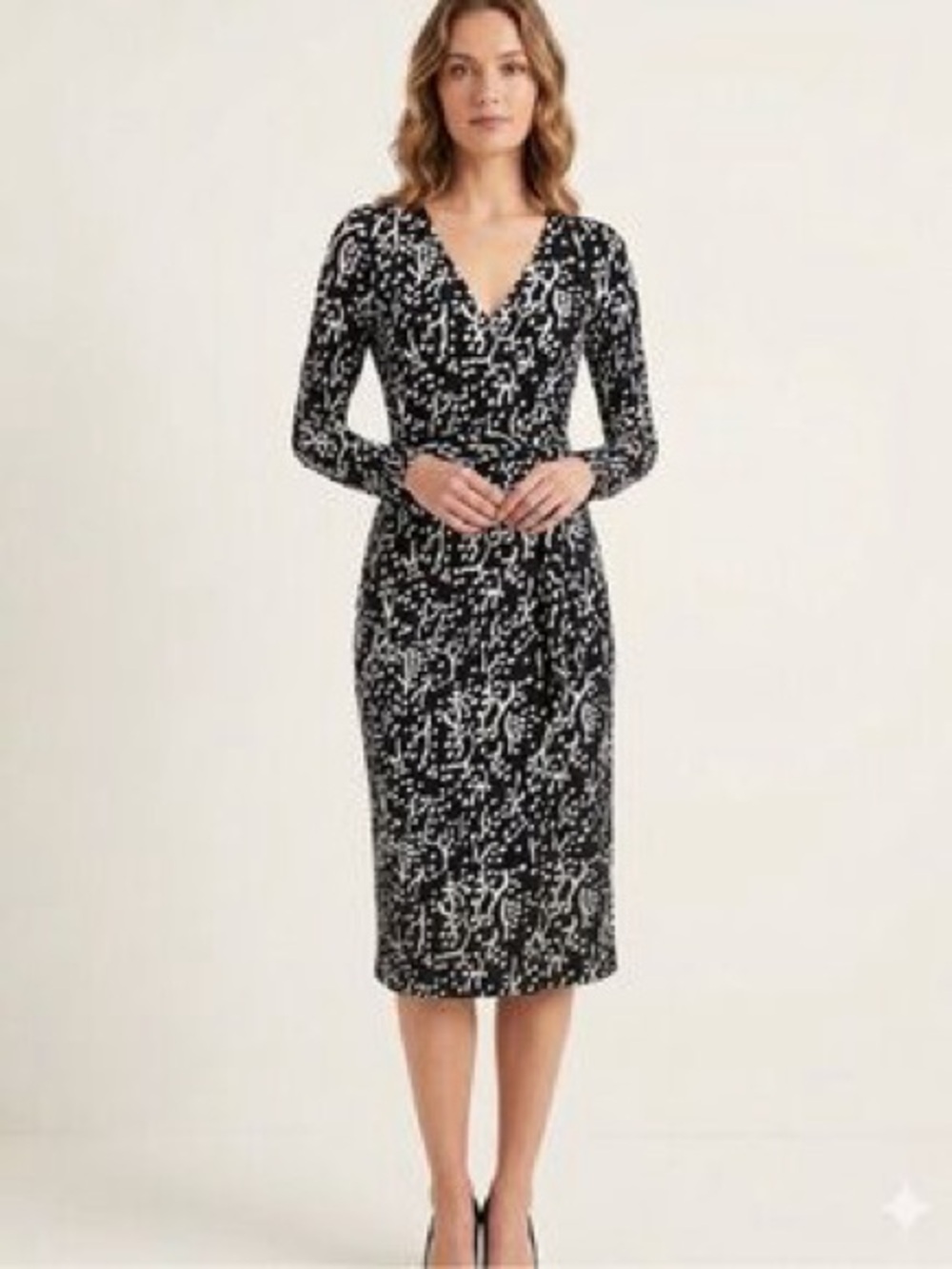 DVF for Target Black & White Abstract Midi Dress XS NWT